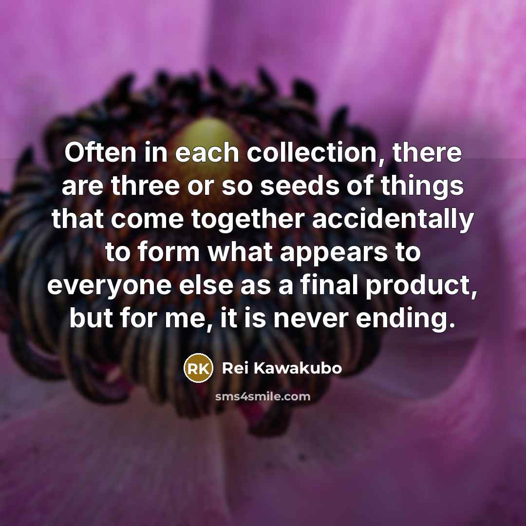 “Often in each collection, there are three or so seeds…” quote by Rei Kawakubo