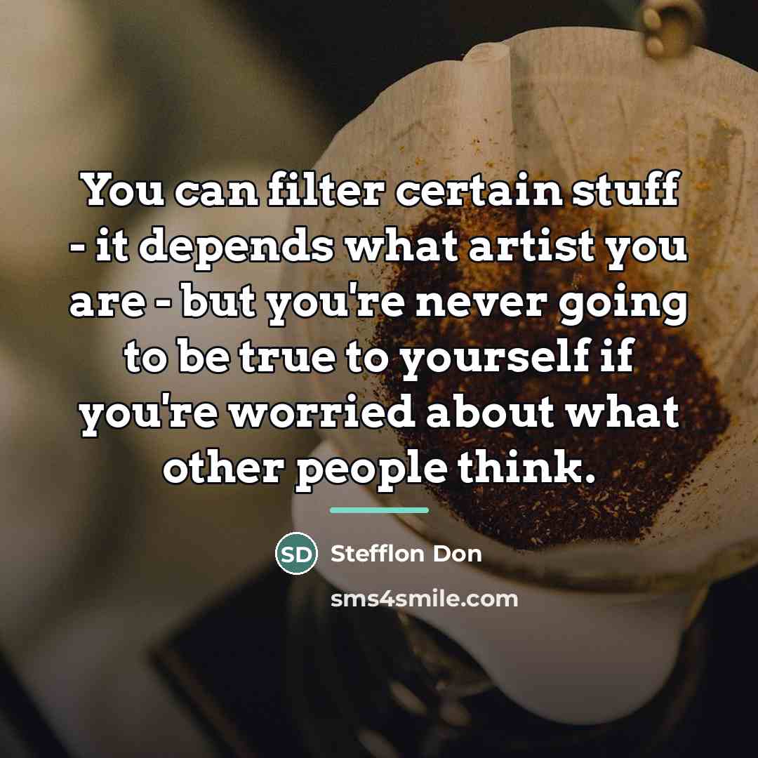 “You can filter certain stuff - it depends what artist…” quote by Stefflon Don