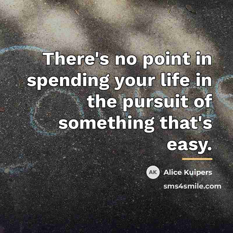 “There's no point in spending your life in the pursuit…” quote by Alice Kuipers