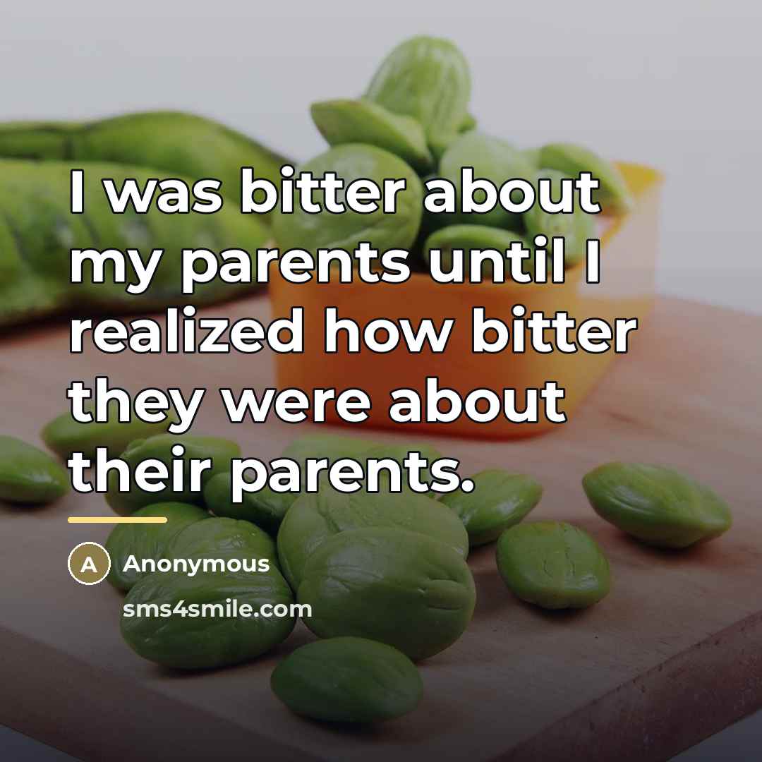 “I was bitter about my parents until I realized how…” quote by Anonymous