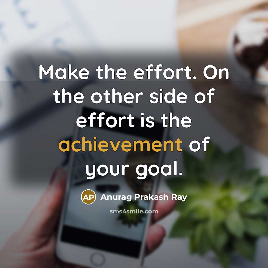 “Make the effort. On the other side of effort is…” quote by Anurag Prakash Ray