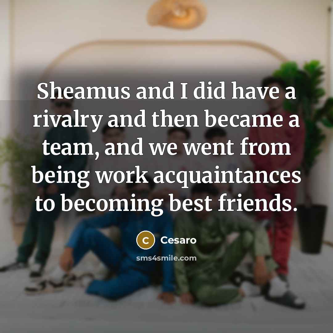 “Sheamus and I did have a rivalry and then became…” quote by Cesaro