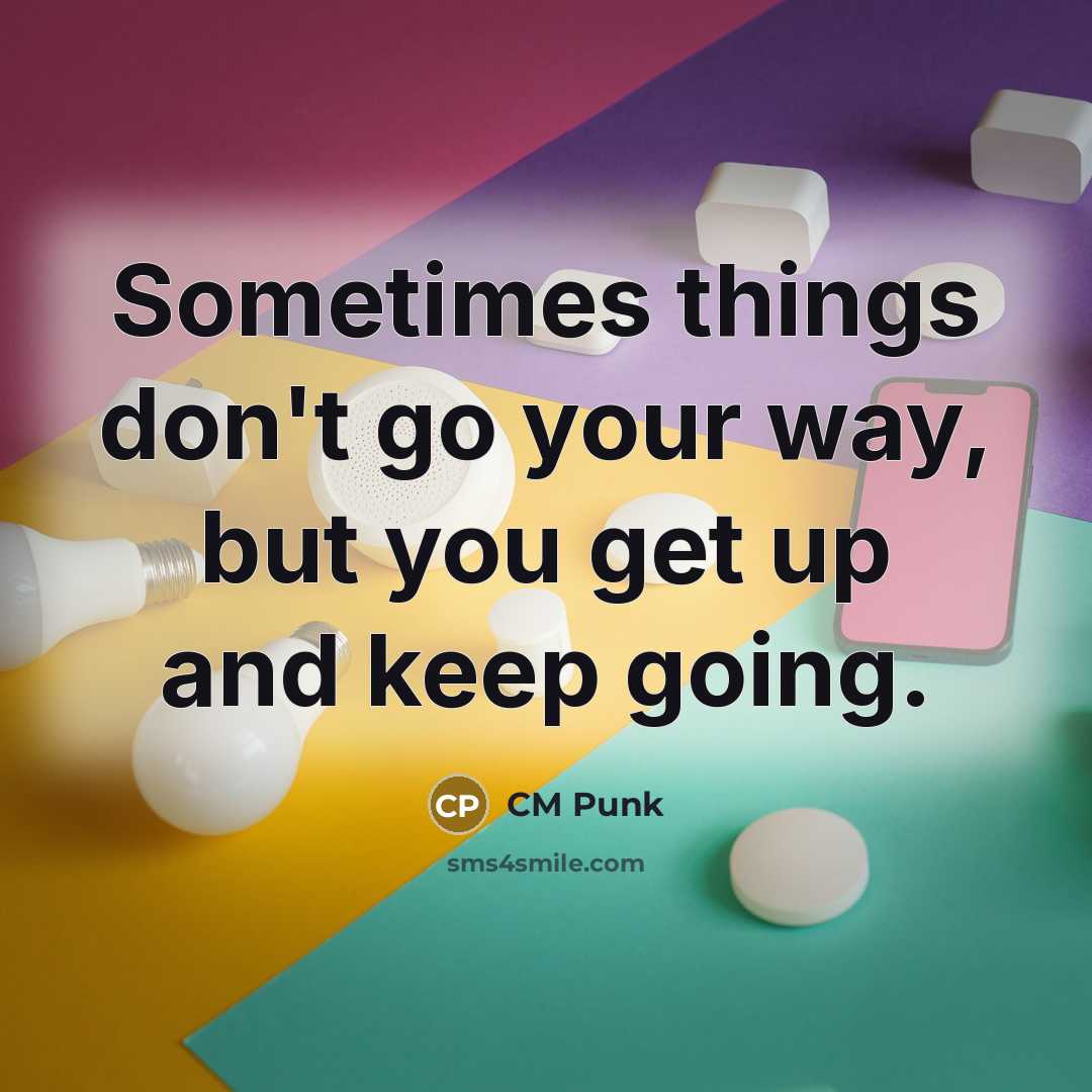 “Sometimes things don't go your way, but you get up…” quote by CM Punk