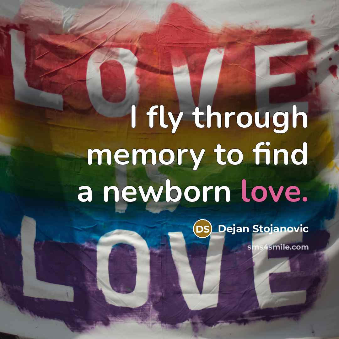 “I fly through memory to find a newborn love.…” quote by Dejan Stojanovic