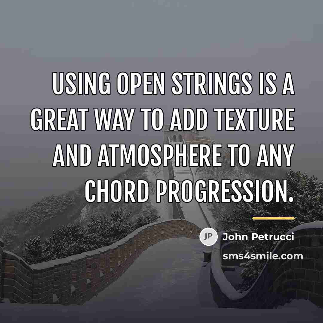 “Using open strings is a great way to add texture…” quote by John Petrucci