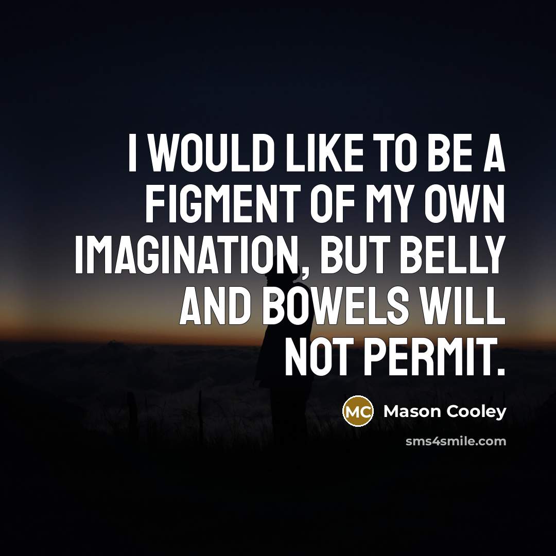 “I would like to be a figment of my own…” quote by Mason Cooley