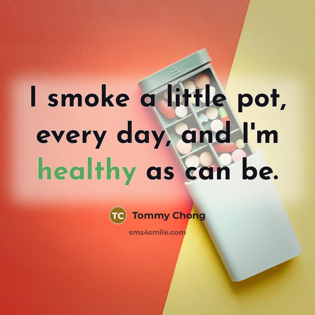 “I smoke a little pot, every day, and I'm healthy…” quote by Tommy Chong