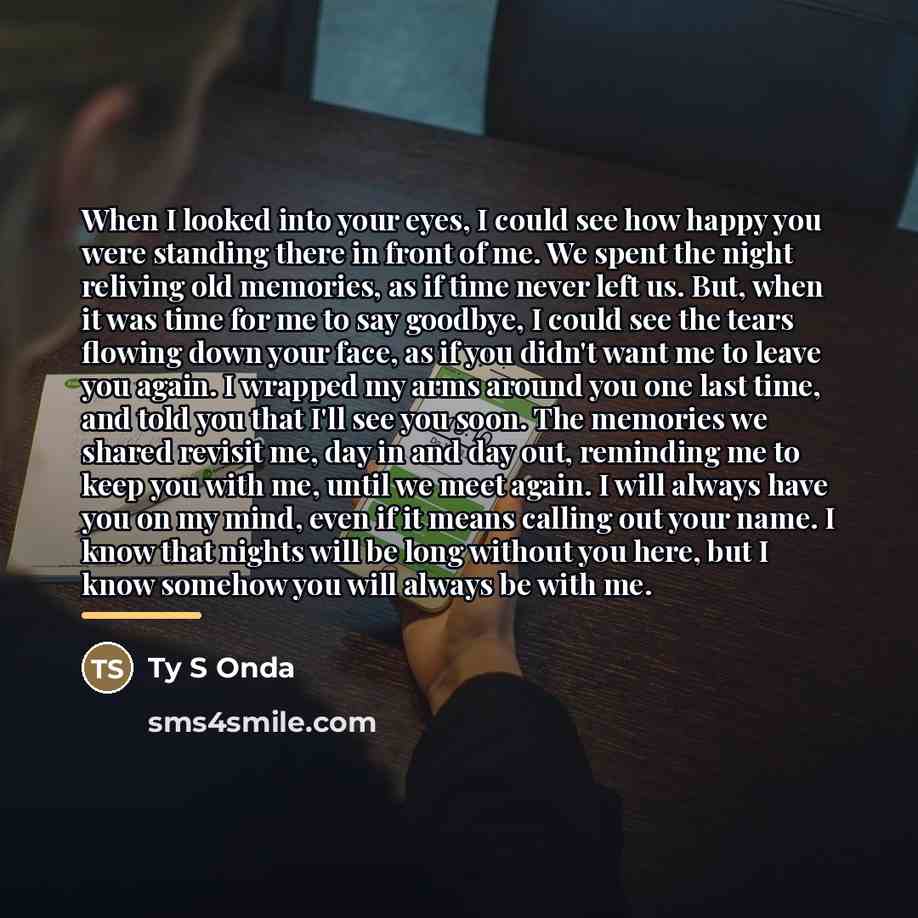 “When I looked into your eyes, I could see how…” quote by Ty S Onda