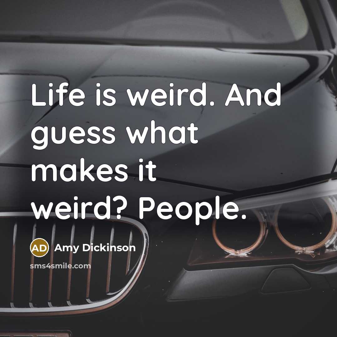 “Life is weird. And guess what makes it weird? People.…” quote by Amy Dickinson