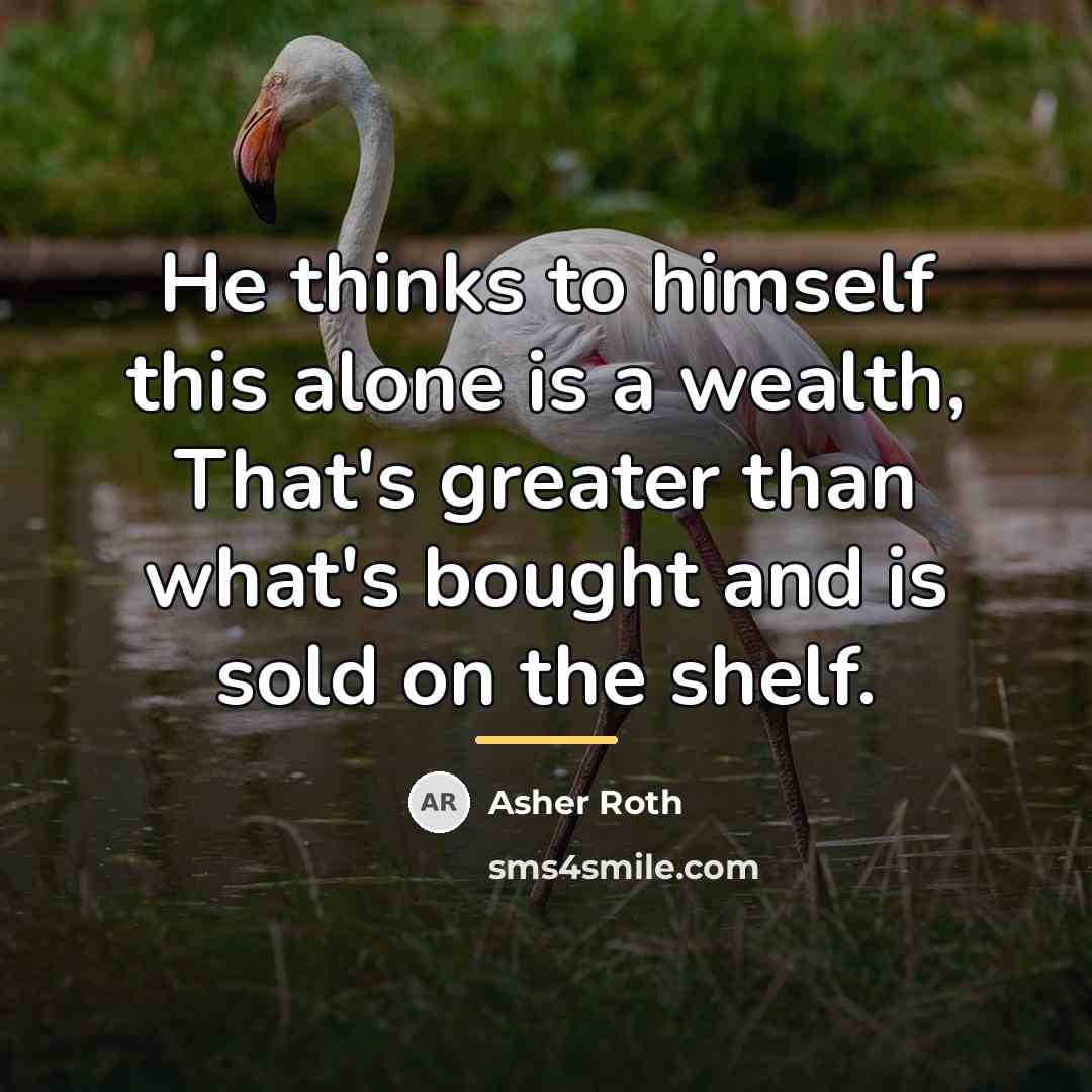 “He thinks to himself this alone is a wealth, That's…” quote by Asher Roth