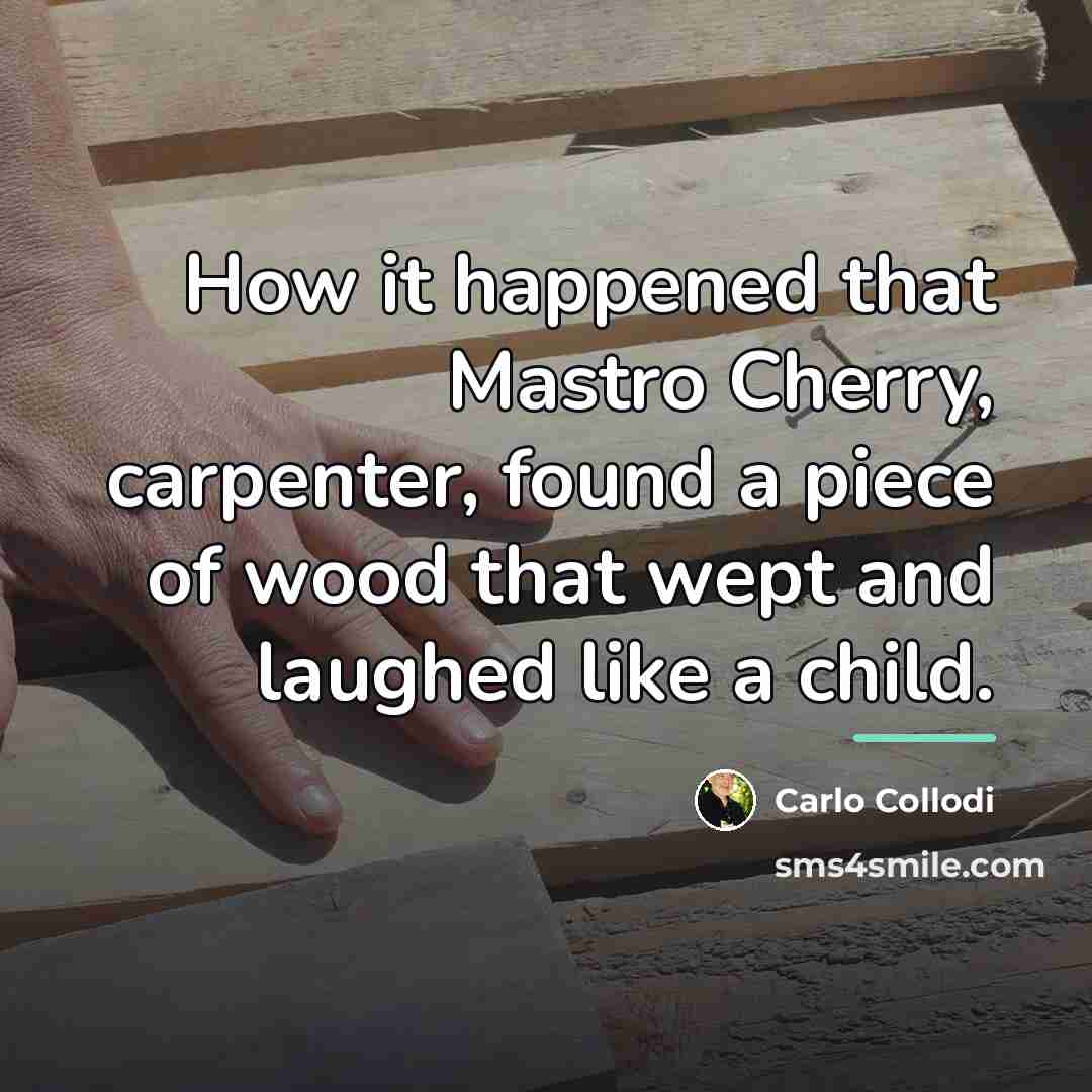 “How it happened that Mastro Cherry, carpenter, found a piece…” quote by Carlo Collodi