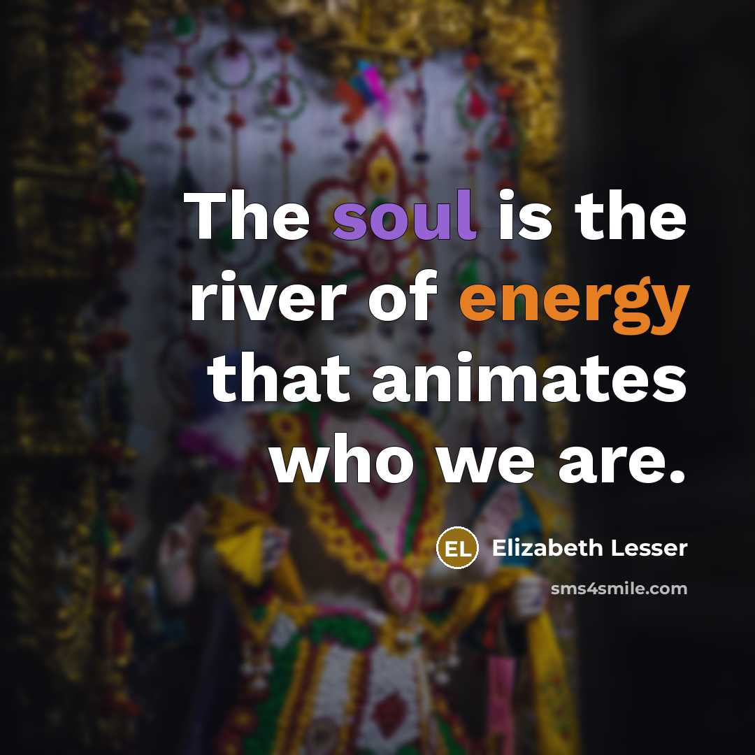 “The soul is the river of energy that animates who…” quote by Elizabeth Lesser