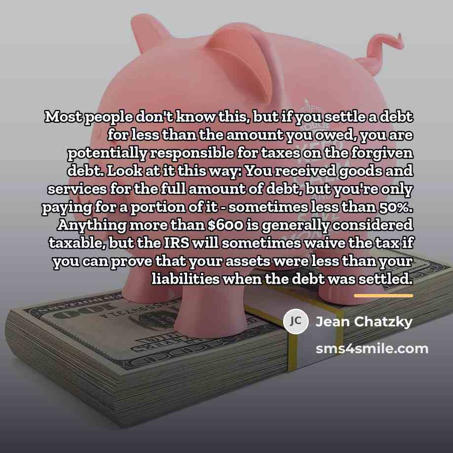 “Most people don't know this, but if you settle a…” quote by Jean Chatzky