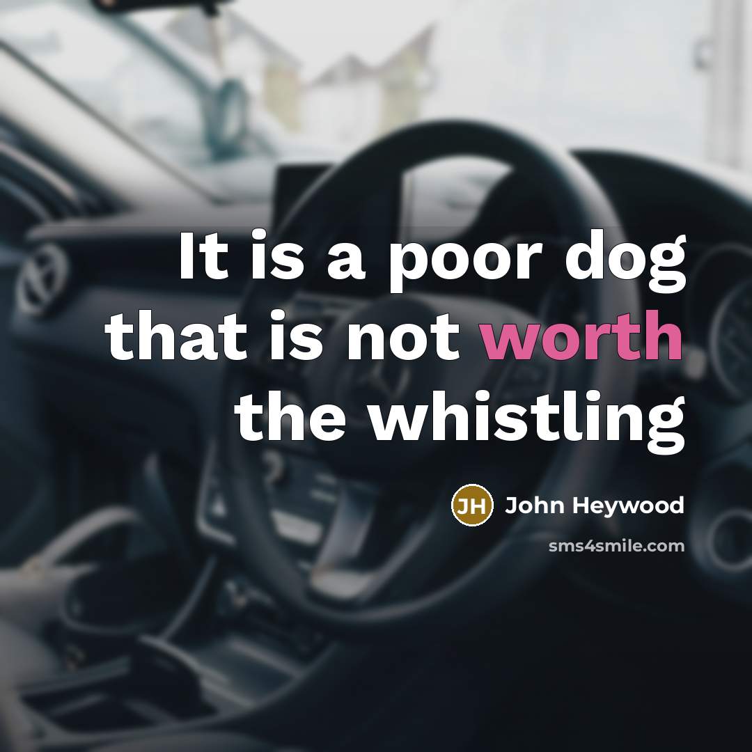 “It is a poor dog that is not worth the…” quote by John Heywood