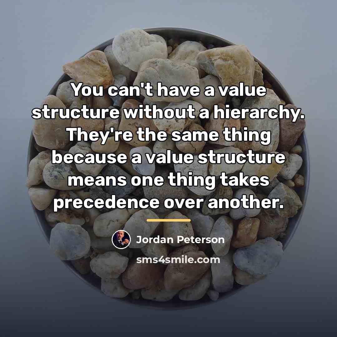 “You can't have a value structure without a hierarchy. They're…” quote by Jordan Peterson