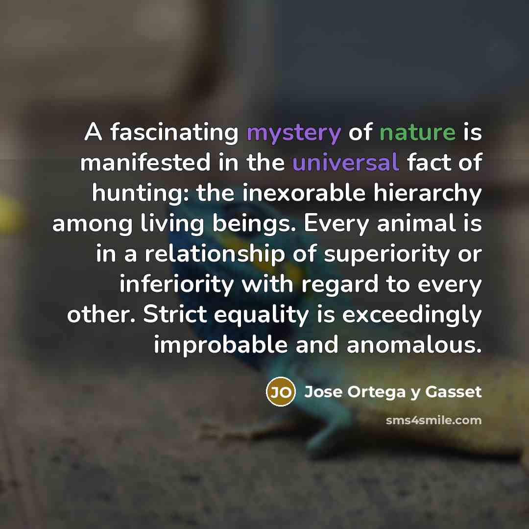 “A fascinating mystery of nature is manifested in the universal…” quote by Jose Ortega y Gasset
