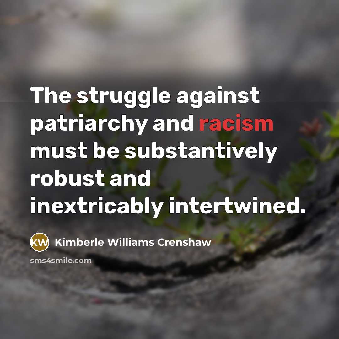 “The struggle against patriarchy and racism must be substantively robust…” quote by Kimberle Williams Crenshaw