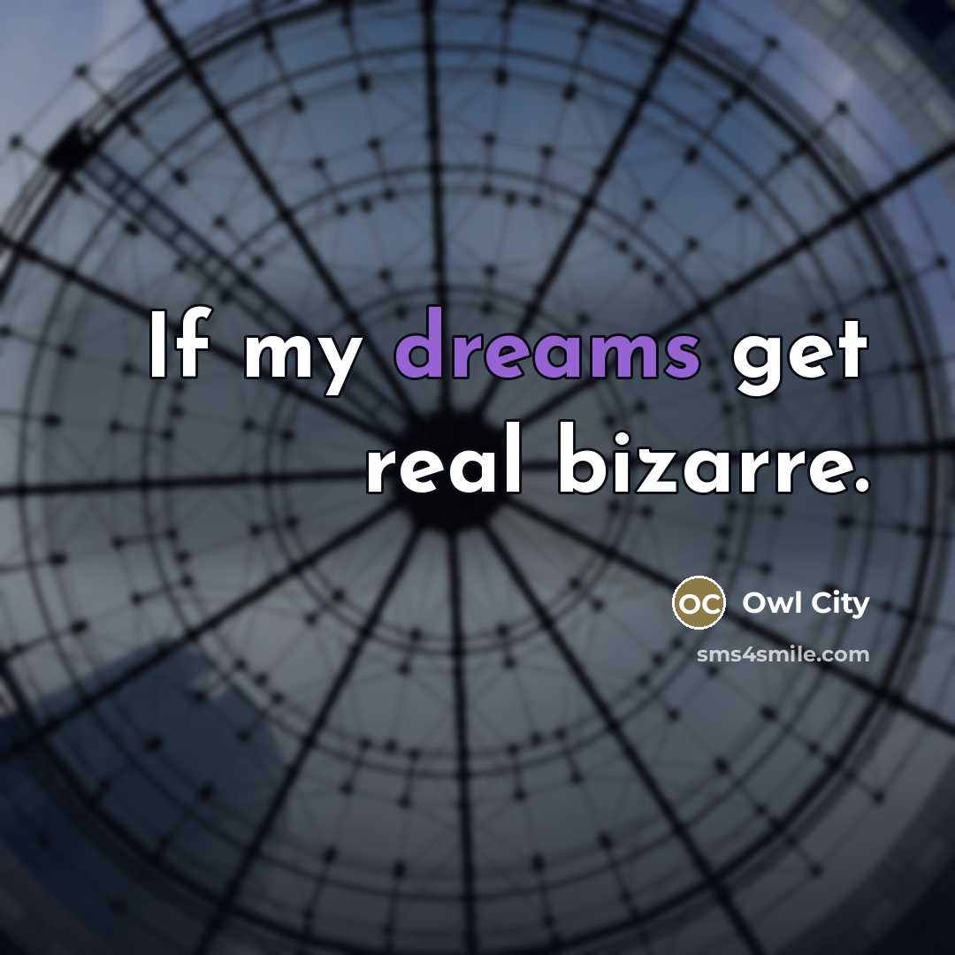 “If my dreams get real bizarre.…” quote by Owl City
