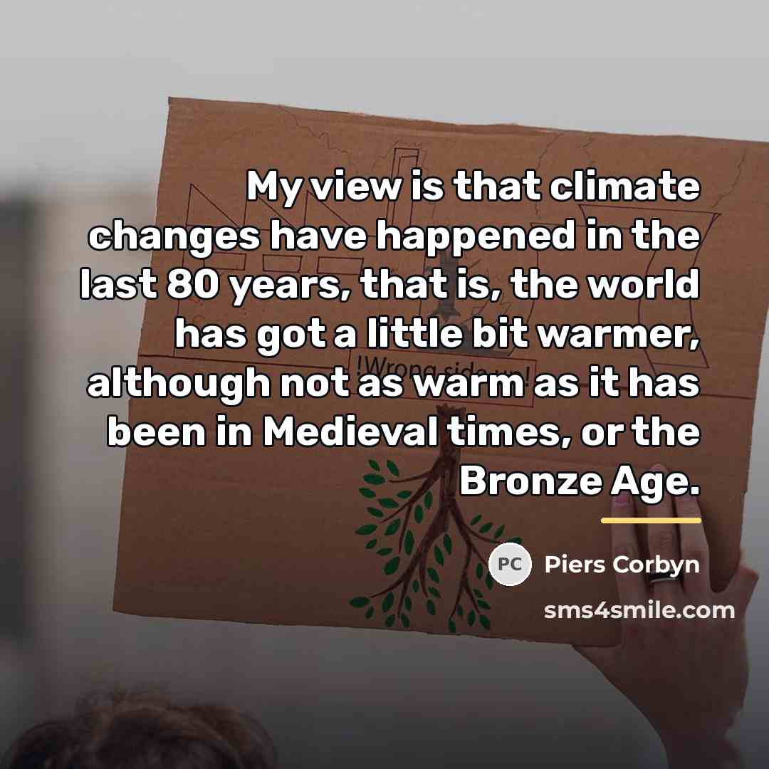 “My view is that climate changes have happened in the…” quote by Piers Corbyn