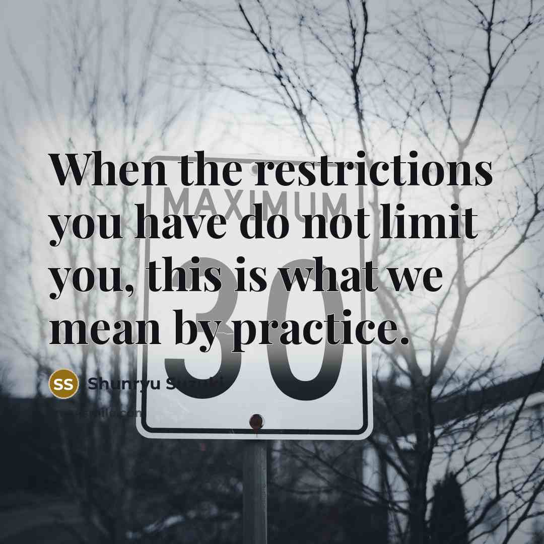 “When the restrictions you have do not limit you, this…” quote by Shunryu Suzuki