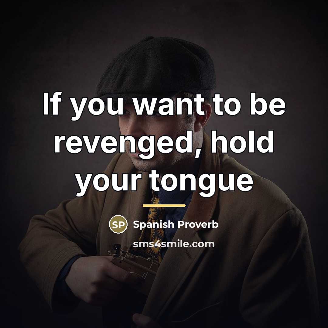 “If you want to be revenged, hold your tongue…” quote by Spanish Proverb