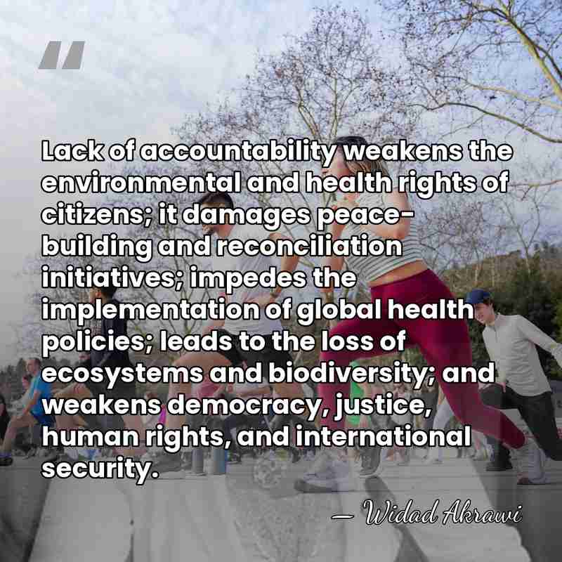 Lack of accountability weakens the environmental and health rights of citizens; it&hellip; - Widad Akrawi