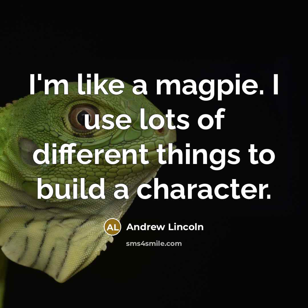 “I'm like a magpie. I use lots of different things…” quote by Andrew Lincoln