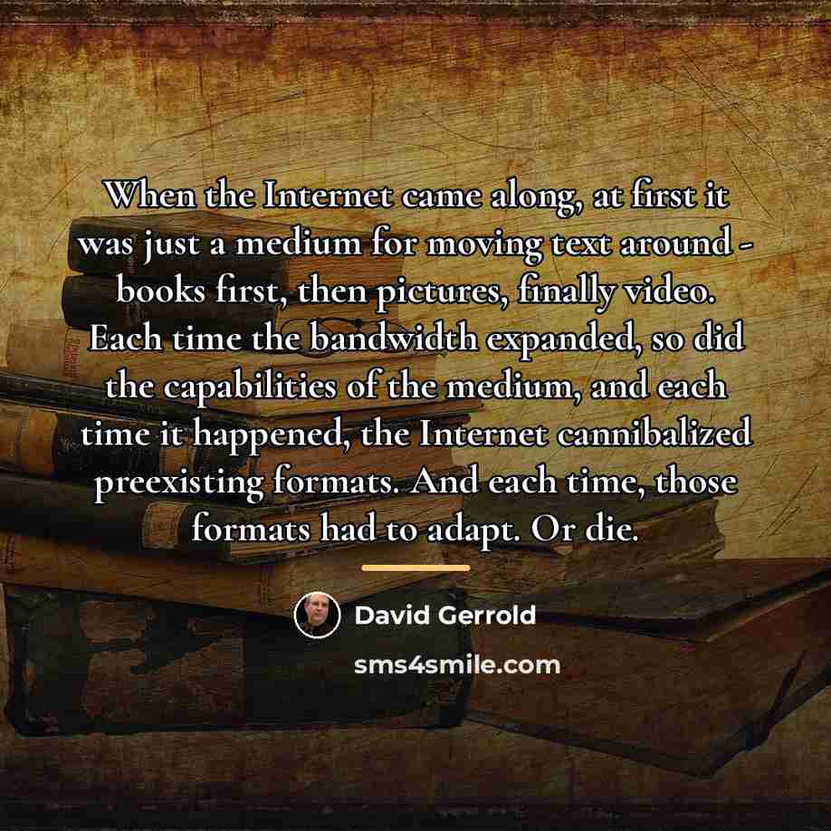 “When the Internet came along, at first it was just…” quote by David Gerrold