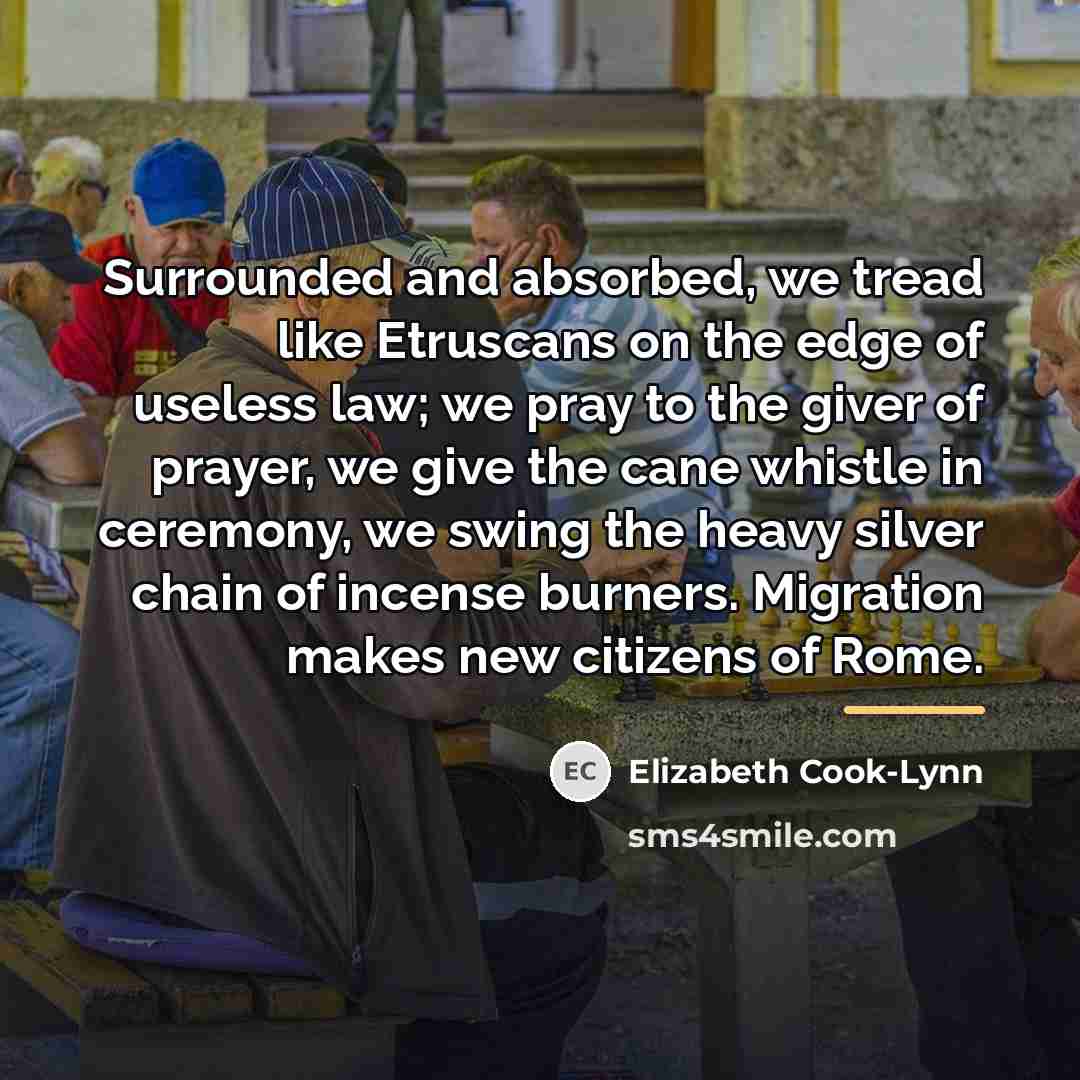 “Surrounded and absorbed, we tread like Etruscans on the edge…” quote by Elizabeth Cook-Lynn