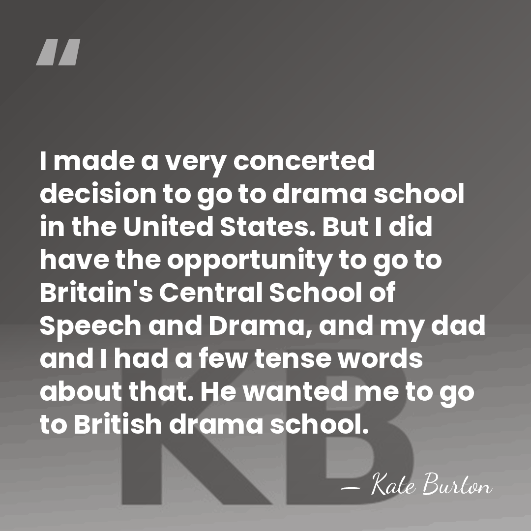 I made a very concerted decision to go to drama school in&hellip; - Kate Burton
