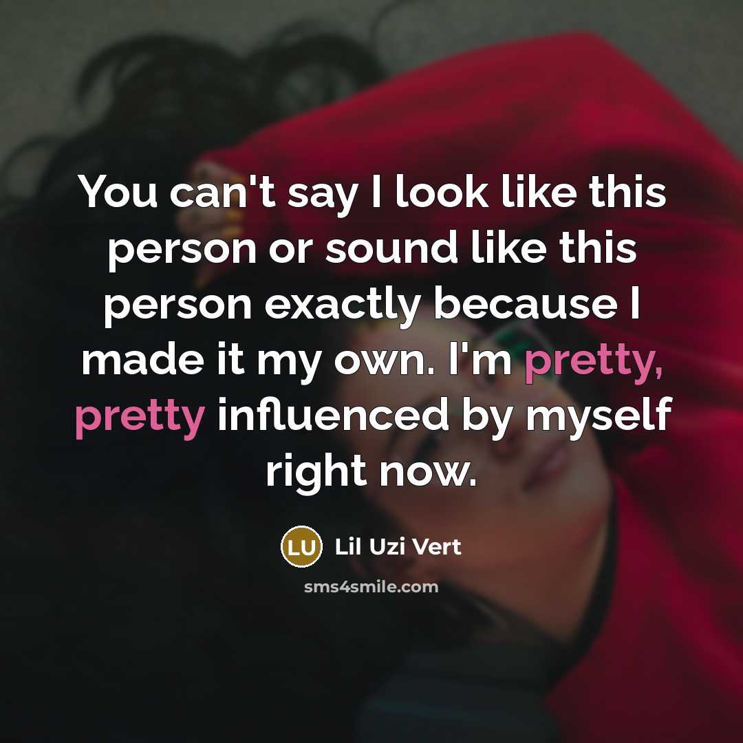 “You can't say I look like this person or sound…” quote by Lil Uzi Vert