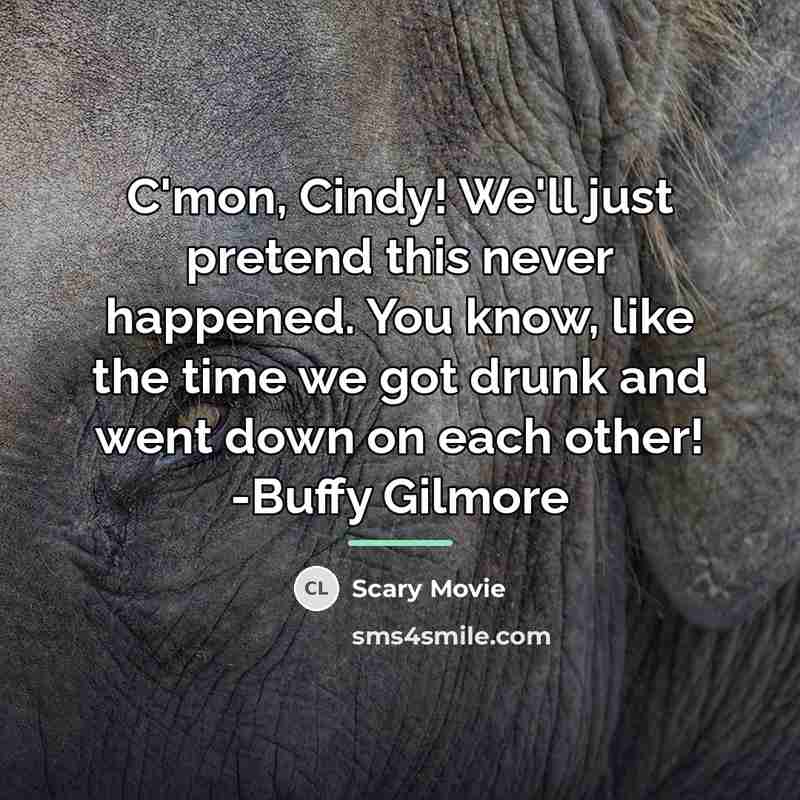“C'mon, Cindy! We'll just pretend this never happened. You know,…” quote by Scary Movie