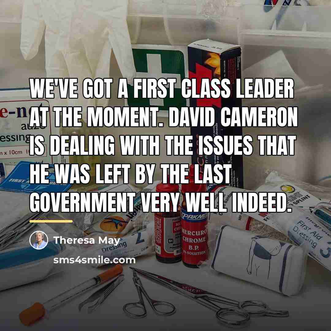 “We've got a first class leader at the moment. David…” quote by Theresa May