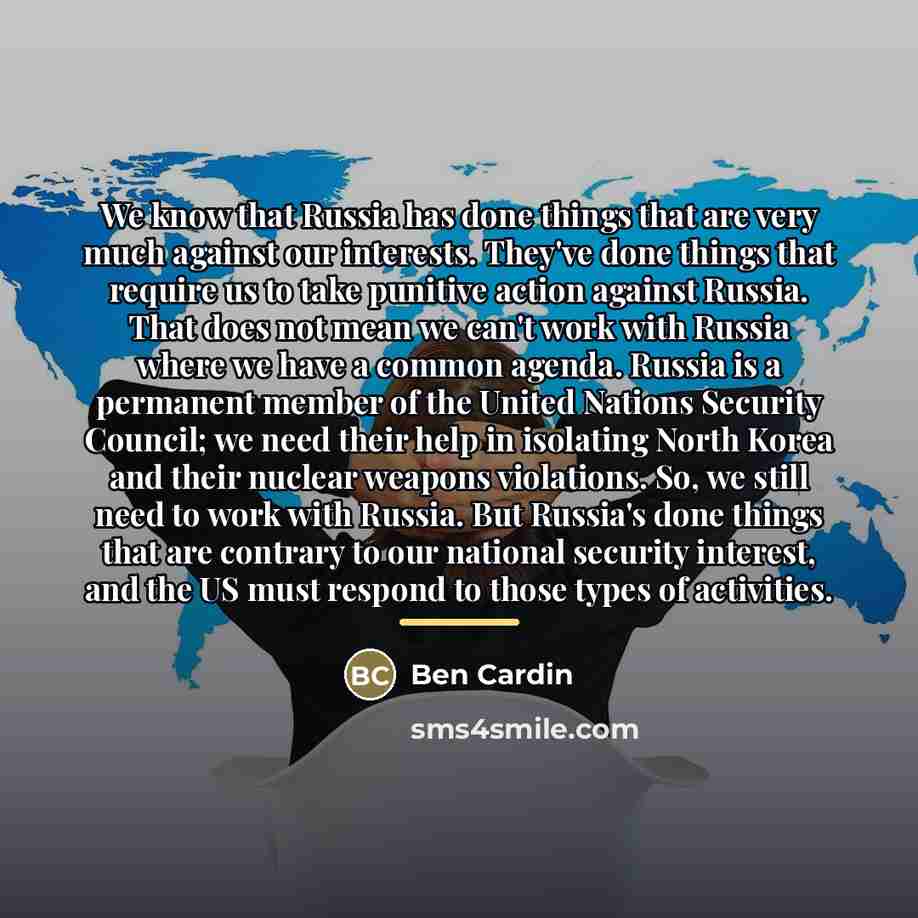 “We know that Russia has done things that are very…” quote by Ben Cardin