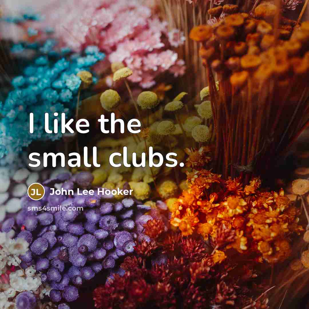 “I like the small clubs.…” quote by John Lee Hooker