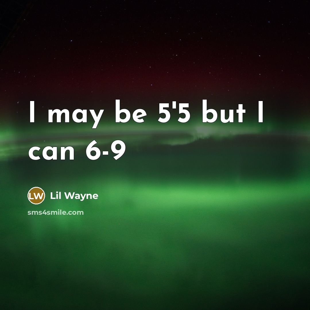 “I may be 5'5 but I can 6-9…” quote by Lil Wayne
