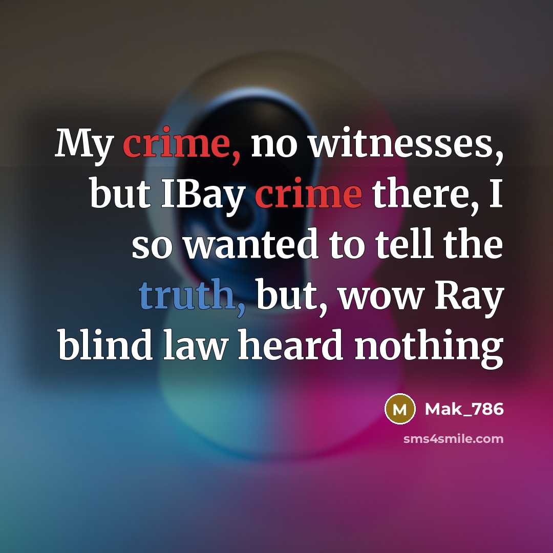 “My crime, no witnesses, but IBay crime there, I so…” quote by Mak_786