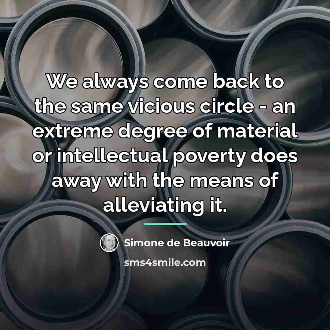 “We always come back to the same vicious circle -…” quote by Simone de Beauvoir