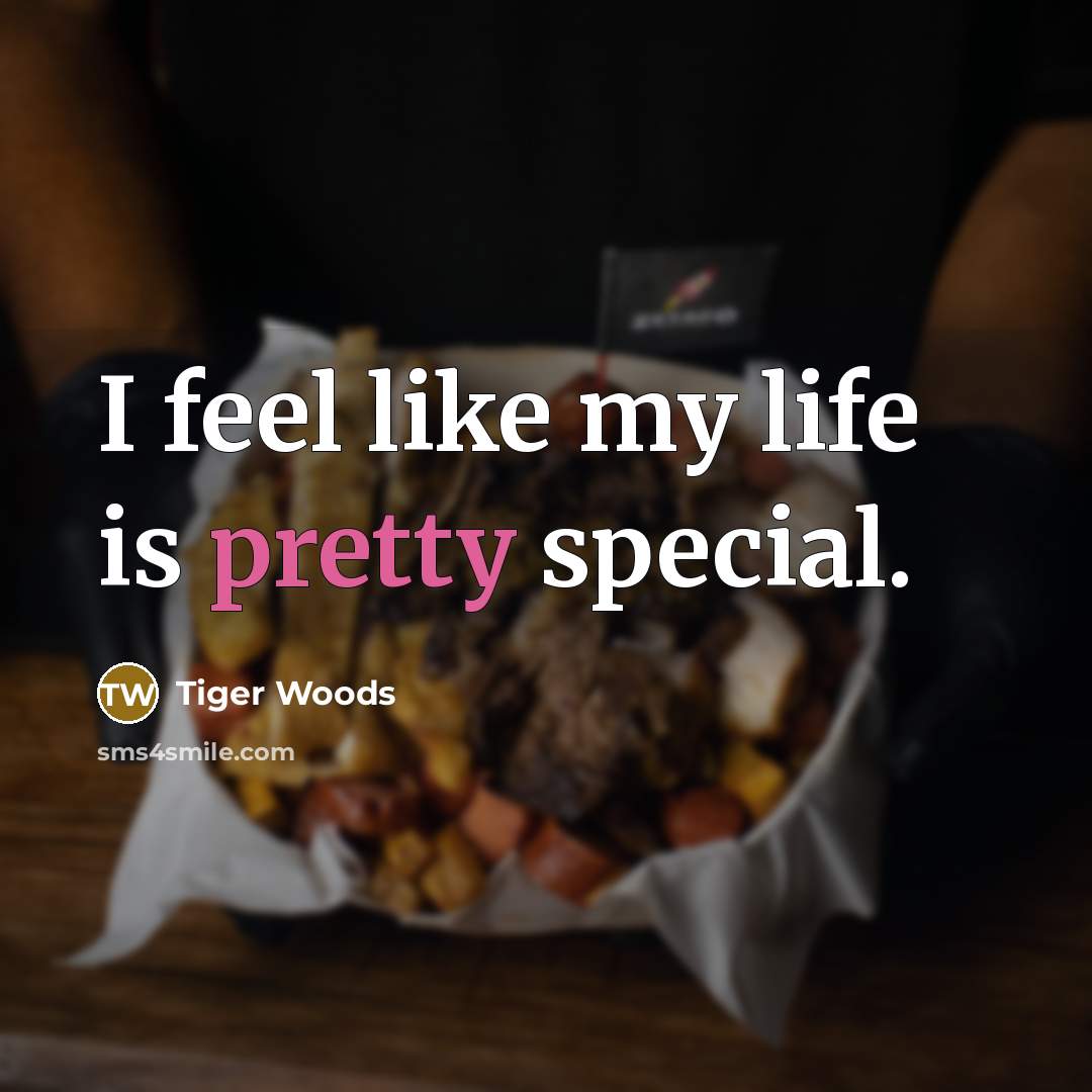“I feel like my life is pretty special.…” quote by Tiger Woods