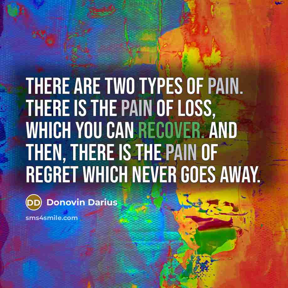 “There are two types of pain. There is the pain…” quote by Donovin Darius