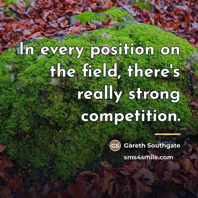“In every position on the field, there's really strong competition.…” quote by Gareth Southgate