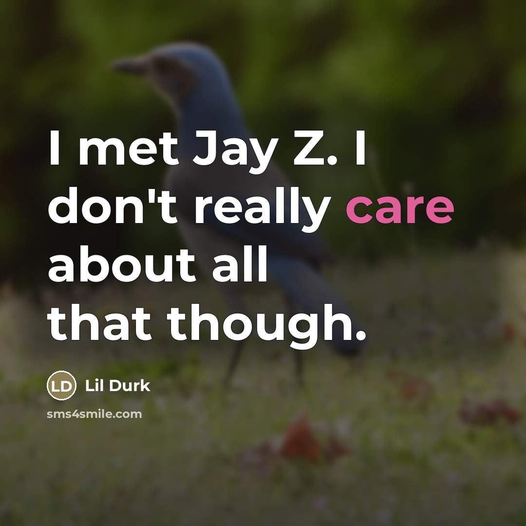 “I met Jay Z. I don't really care about all…” quote by Lil Durk
