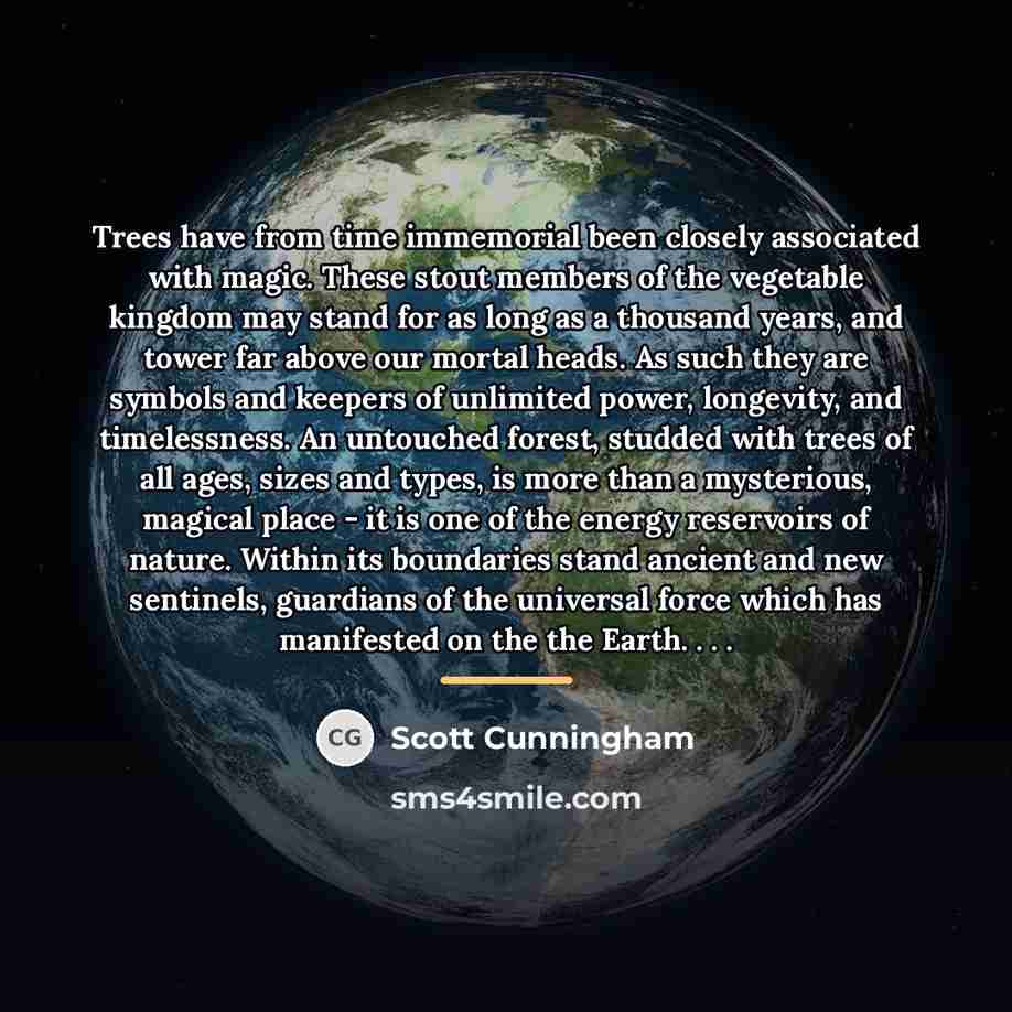 “Trees have from time immemorial been closely associated with magic.…” quote by Scott Cunningham