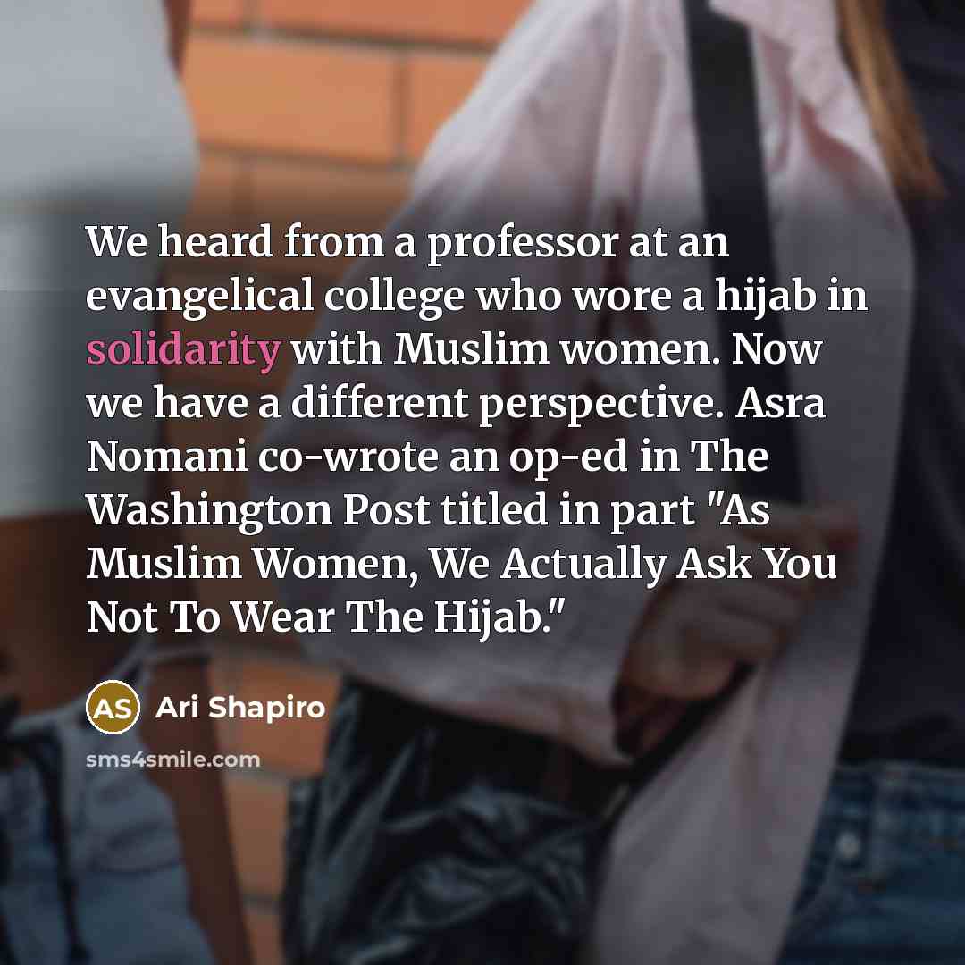 “We heard from a professor at an evangelical college who…” quote by Ari Shapiro