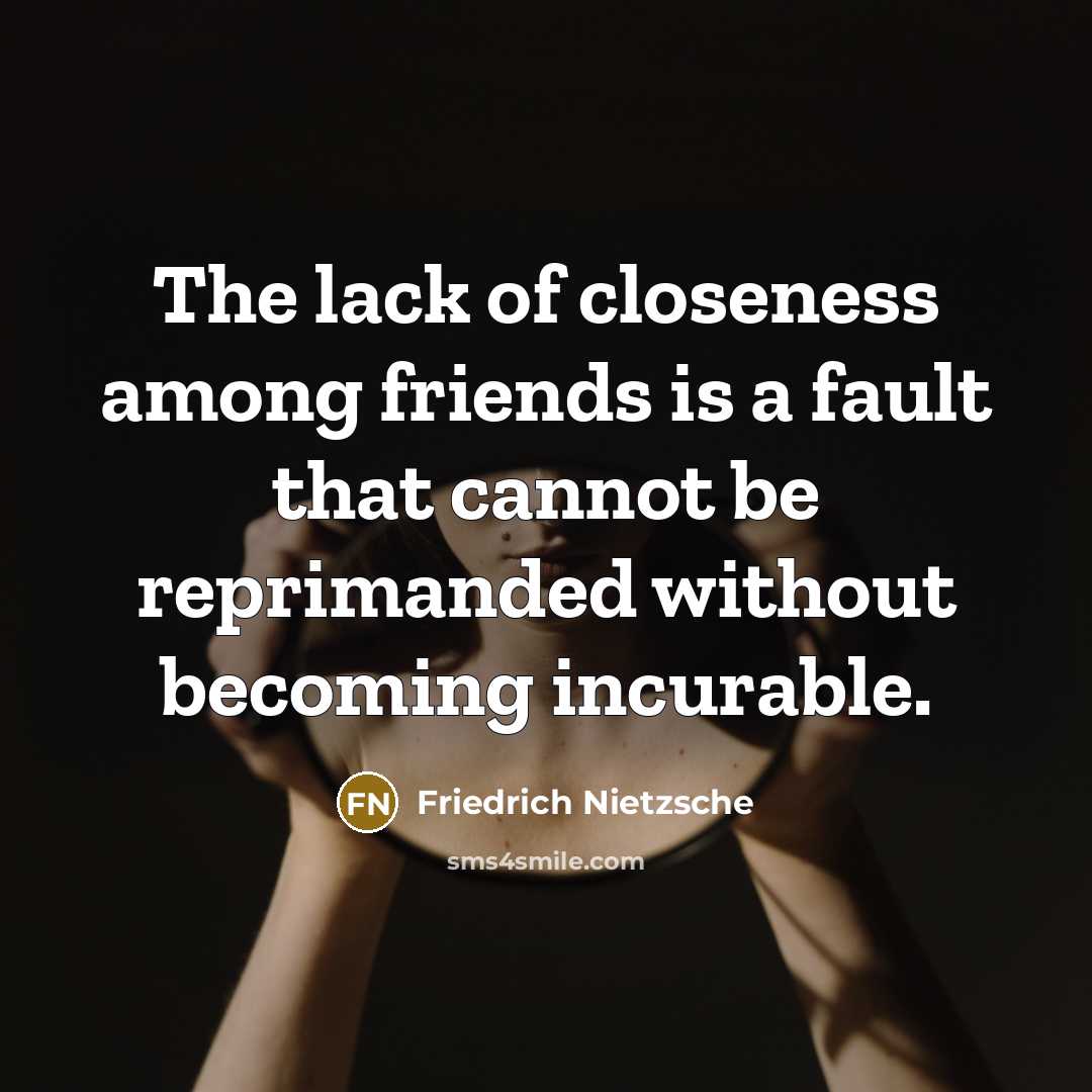 “The lack of closeness among friends is a fault that…” quote by Friedrich Nietzsche