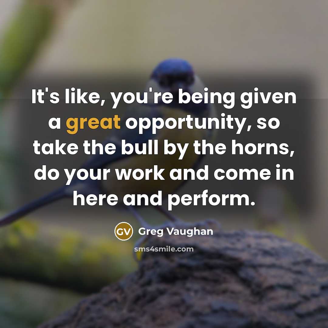 “It's like, you're being given a great opportunity, so take…” quote by Greg Vaughan