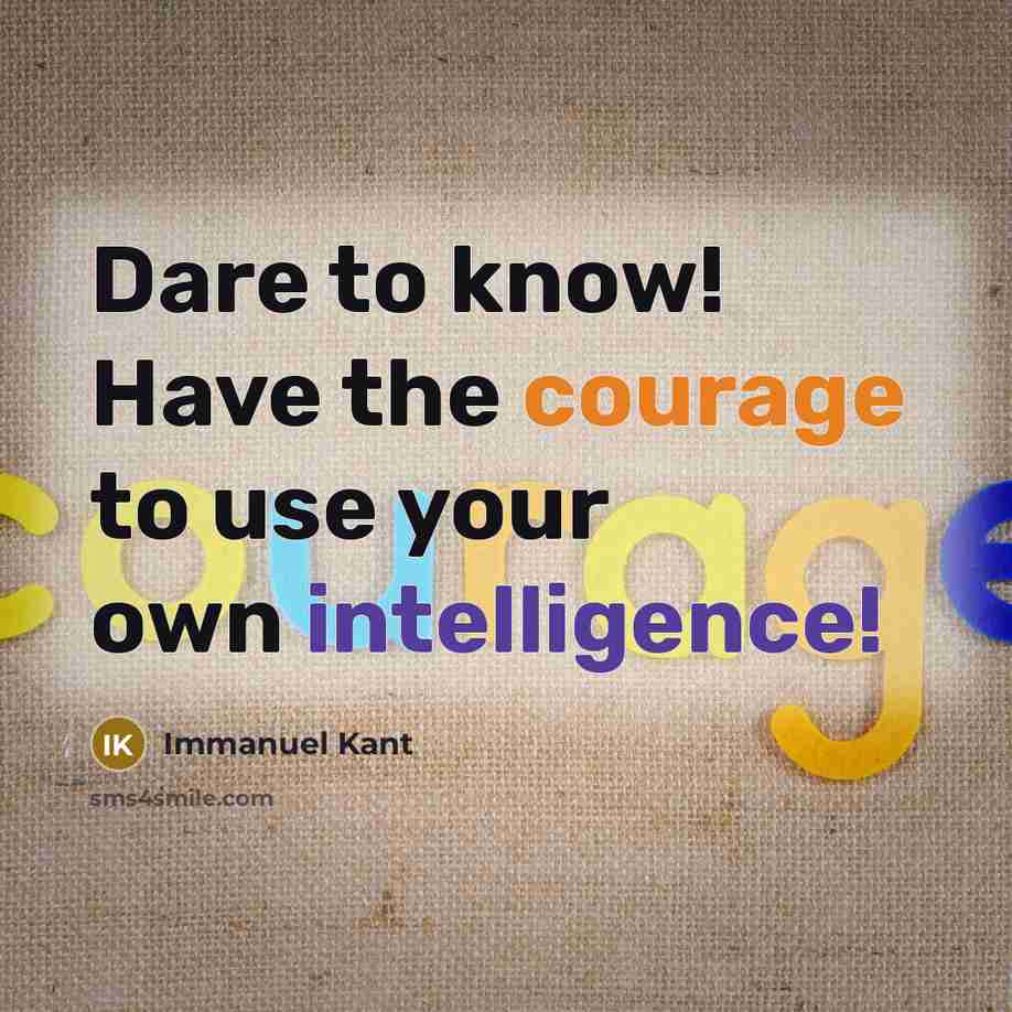 “Dare to know! Have the courage to use your own…” quote by Immanuel Kant