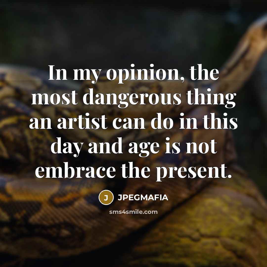 “In my opinion, the most dangerous thing an artist can…” quote by JPEGMAFIA