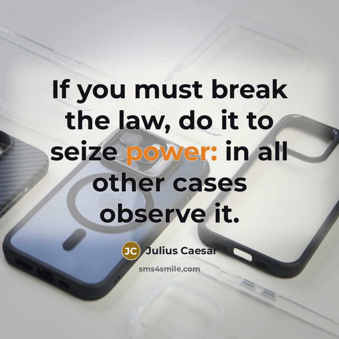 “If you must break the law, do it to seize…” quote by Julius Caesar