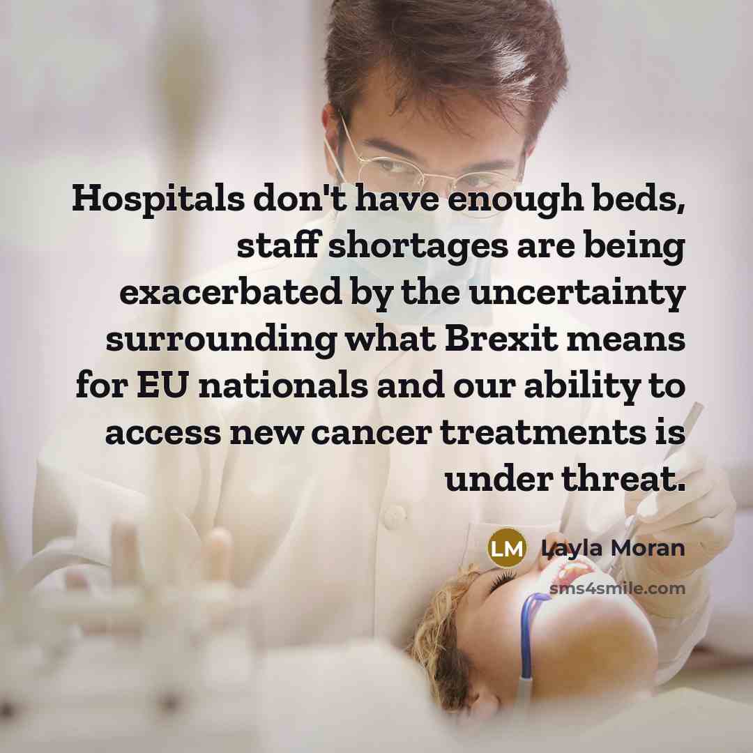 “Hospitals don't have enough beds, staff shortages are being exacerbated…” quote by Layla Moran